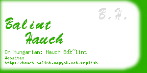 balint hauch business card